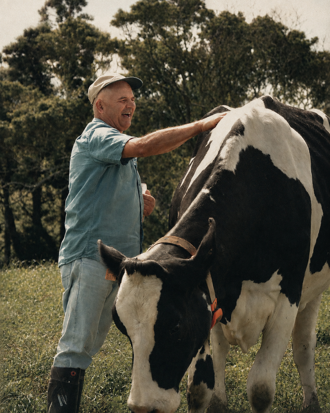 Animals grazing in the Azorean pasture
